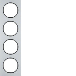 10142284 - R.3 - marco x4 Aluminio, negro HAGER Ean:4011334393368