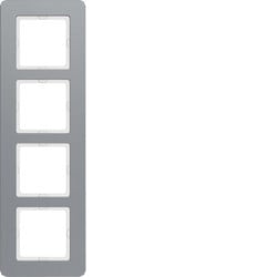 10146074 - Q.7 - marco x4, Aluminio HAGER Ean:4011334450160