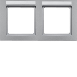 10226094 - Q.3 - marco x2 p.-ETIQ. bocina., aluminio HAGER Ean:4011334442790