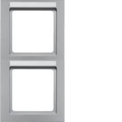 10526094 - Q.3 - marco x2 p.-ETIQ. vertical., aluminio HAGER Ean:4011334442875