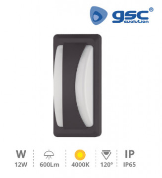 200205045 - 8433373049680 ANPLIQUE LED 11W 4000K IP65 Grey antracite