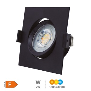 200400021 - Einbauleuchte mit quadratischem Kipprahmen LED Gonde 7W 3000-4000-6500K Schwarz