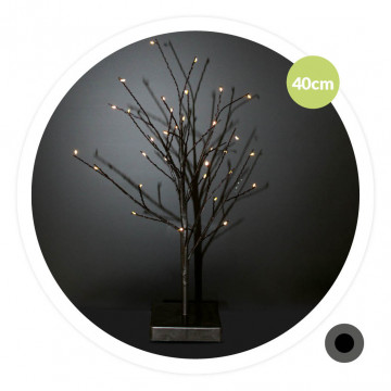 204690145 - 84333730744446arvore decorativo LED Condado 40cm 3xAA Negro