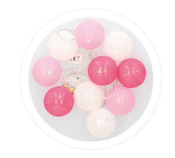 204805018 - 8433373065635LED-Girlande aus rosa Wattebällchen 1,35 m Warmes Licht