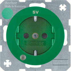 41102003 - R.1/R.3 - Schuko "Sv" mit LED, Green Hager EAN: 4011334385103