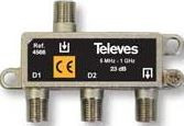 4566 -8424450045664 Televes -Interior Derivator (5-1000 MHz) 2d "F" 23 dB