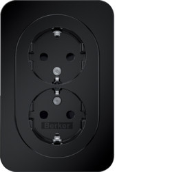 47592045 - R.1 - Schuko x2 Monob. Obtur, schwarzer Hager EAN: 4011334453963