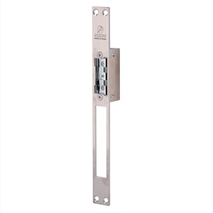 Abreportas elétrico em aço inoxidável Dorcas - Instalação Plug&amp;Play sem corte da moldura - Fechadura radial ajustável - NO Fail Secure | Até 330 kg - Fonte de alimentação CA/CC 10-24V - Memória e argola