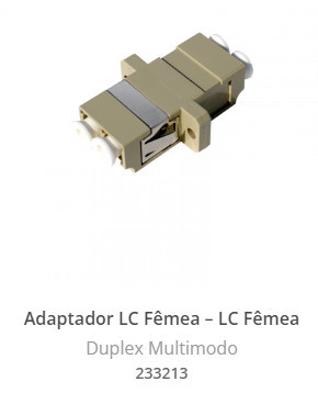 Adaptador F.O. Dúplex Multimodo "LC" Femenino - "LC" Femenino, Caja de plástico
