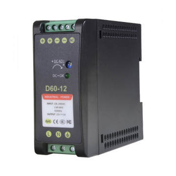 Alimentation de commutation - DC 12 V Sortie 5 A / 60 W - 2 Sorties - Entrée de tension 90 V ~ 264 V - 100 (FO) x 94 (AL)