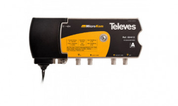 Amplificador MicroKom CATV 1e/1s "F": 5...65/85...1220MHz G.(-||28)/(30||35)dB Vs.118/121dBµV
