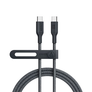 Anker - Cable USB2.0 - USB-C a USB-C - Cable entrometido de biografía-nylon - Longitud 1.8m - Color negro