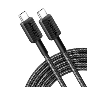 Anker - Cabo USB2.0 - USB-C para USB-C - Cabo trançado de nylon - Comprimento 3m - Carregamento rápido até 60W | Cor preta