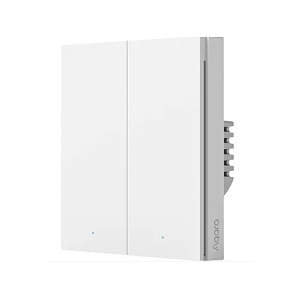 AQARAWS-EUK02 - Interruptor duplo Smart Zigbee de encastrar H1 (sem Neutro)