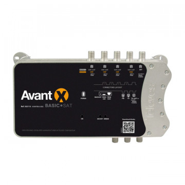 AVANT X BASIC-SAT WITH ANTI-LETE FILTER: Programmable Digital Filter Amplifier 6E/2S "F", 2 selectable modes: FM-4X (VHF/UHF) -FI or FM-DAB-3xuhf-Fi G 25-71-41 or 25-68-71-41db vs 118-118-123 or 118-115-118-123dbµV