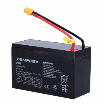 Battery for Tempest -Bat300 Urfog - 12V / 9AH - Special Connectors - Simple Substitution - Includes 2 Batteries