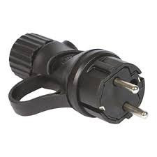 Black Male Rubber Data IP44 2p+T
