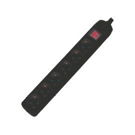BLOCO 6x TOMADAS PRETO S/CABO ALV.PROTEGIDOS +Intraido