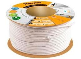 Bobina Cabo Coaxial Ø6,6mm PVC Branco 20m