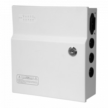 Boîte de distribution de puissance - 1 AC 110 V ~ 220 V - 9 sorties par paire de cuivre - PTC Fuse Protection Remarrable - Tension de sortie 12 V / 120 W - Fonction UPS (SAI)
