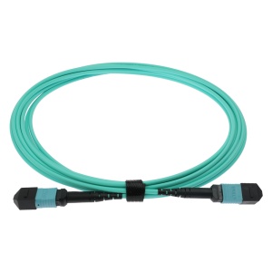 Cable troncal MPO de 12 fibras de alta densidad - Fibra multimodo OM4 Elite de baja pérdida - Conectores MPO hembra a hembra con pulido UPC - Polaridad Tipo B para conexiones 40G/100G - Longitud de 5 metros y grosor robusto de 3.0 mm - Cubierta LSZH color