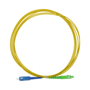 Cabo de ligação de fibra ótica simplex - Fibra monomodo G657A2 de alto desempenho - Conectores híbridos SC APC e SC UPC - Comprimento exato de 3 metros - Revestimento exterior LSZH seguro contra incêndios - Compatibilidade de utilização genérica e univers