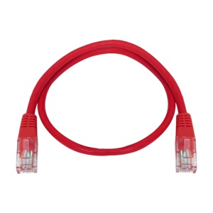 Cabo UTP Safire - Ethernet - Conectores RJ45 - Categoria 5E - 0.3 m - Cor vermelho