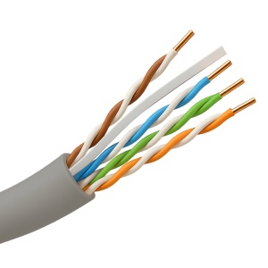 Cabo UTP safire livre de halogéneo - Categoria 6 - Atende com 90m Fluke test - Bobine de 305 metros - Diâmetro 0.5 mm - Isento de halogéneos