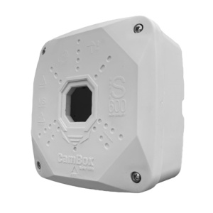 Caixa de conexões para câmaras domo - Para câmaras dome - Adequado para uso exterior - Instalação em tecto ou parede - Fabricado em plástico - Cor branca 134(Al) x 134(An) x 61.50(Fo) mm