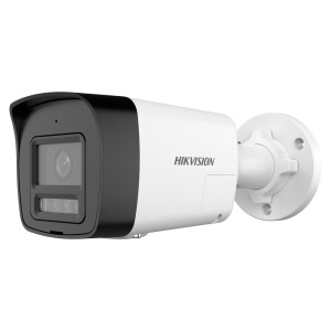Cámara bala IP Hikvision Value Range - Resolución de 4 Mpx (2560x1440) - Lente de 4 mm - Luz híbrida de 30 m | Sirena y flash disuasorio - Detección de movimiento 2.0 | MicroSD - Micrófono y altavoz integrados: PoE: IP67