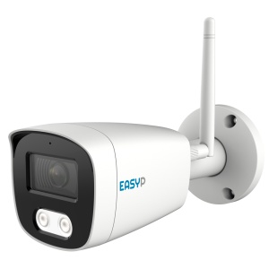 Câmara Bullet IP AI EASY-P - 4MP | Lente 2.8 mm - IV 30 m | Mic - Instalação Plug &amp; Play - IA por humanos e/ou veículos - IP67 | Wifi6 | P2P | Metal