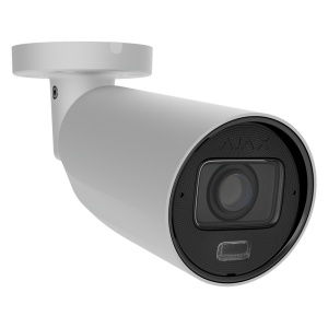 Câmara IP Bullet 5 Mpx Ajax - 1/2.7" Progressive Scan CMOS - Lente varifocal motorizada 2.8~12 mm - IV 60 m | Luz branca 40 m | MicroSD até 256GB - 120 dB TrueWDR | Deteção de movimento | IA - Grau de proteção IP67, IK10 | Cor: Branco