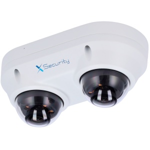 Cámara IP de doble domo X-Security - 2x 4 megapíxeles (2560x1440) - 2x lentes fijas de 2,8 mm - WDR 120 dB | Doble luz (IR 30 m y luz blanca 20 m) - WizSense, con clasificación de personas y vehículos - MicroSD de 256 GB / IP67 e IK10