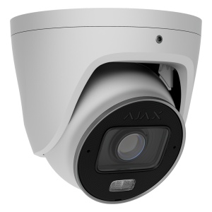 Câmara IP Turret 8 Mpx Ajax - 1/2.8" Progressive Scan CMOS - Lente varifocal motorizada 2.8~12 mm - IV 60 m | Luz branca 40 m | MicroSD até 256GB - 120 dB TrueWDR | Deteção de movimento | IA - Grau de proteção IP67, IK10 | Cor: Branco