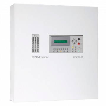 Central convencional de 16 zonas com ecrã LCD - 2 Saída da Sirene - 2 saídas de alarme e de falha e 6 saídas de relé configuráveis - Saída para repetidor - Até 30 detectores por zona - Detecção automática da resistência de fim de linha