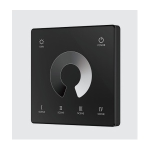 Comando SLIM Parede Preto c/ Pilha RF Touch control DIM 1 zona
