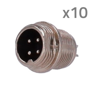 Conector M12 macho para soldar - Compatível com Streamax - 10 Unidades por saco - 4 Pinos