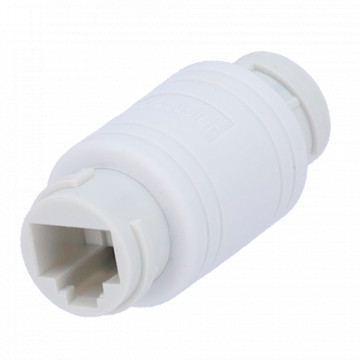Connecteur - Connecteur d'entrée RJ45 - Connecteur de sortie RJ45 - compatible UTP - IP68 - Couleur blanche
