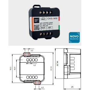 Controlador DIM 12-48Vdc 1x12A CASAMBI + PUSH DALCNET