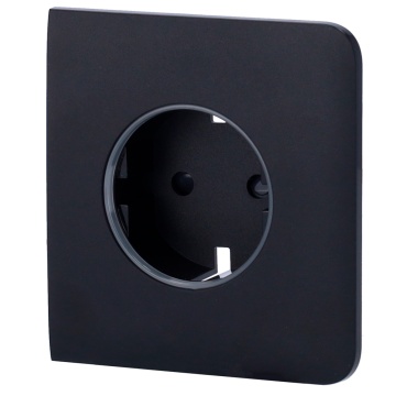 Couverture latérale pour Smart Form Type F - Compatible avec AJ -outletcore -Smart - Indicateur de plomb de l'état et de la consommation d'énergie - Bouton tactile pour le contrôle manuel - LED de rétroaction - Couleur noire