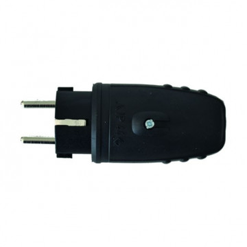e50 FICHA BORRACHA MACHO PRETA IP44 16A