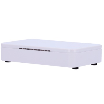 EAS-Diebstahlschutz-Sicherheitscontroller – Geeignet für elektronische Geräte – Bis zu 10 Geräte gleichzeitig – Tonalarm 100 dB und Lichtalarm – Abmessungen: 160 (Lg) x 30 (H) x 93 (Pf) mm – SF-SECURITYSTAND-10x erforderlich
