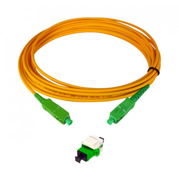 Equipo Salida F.O.: Módulo Piedra clave + Adaptador "SC/APC" Femenino estafa obturador interno + Cable Monomodo Pre-conectado LSFH DCA 10m