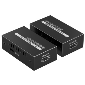 Extensor de sinal HDMI - Alcance 60 m - Resolução 4K - Permite ligações 1:1 - POC - Cabo de alimentação eléctrica