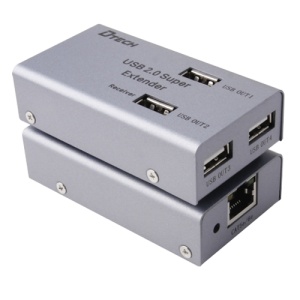 Extensor USB Lan - 1 Prohibido USB - 4 salidas USB - Longitud máximo da conexión 50m - Enchufar y Jugar