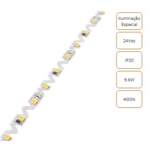 Fita LED 2835-60 9,6W/mt 4000K 1000Lm 24Vdc IP20