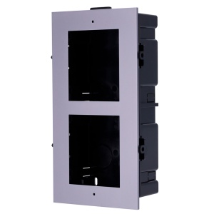 Frontplatte und versenktes Registrierungsfeld – Bis zu 2 Module – Speziell für Hikvision-Video-Gegensprechanlagen – Kompatibel mit Hikvision-Modulen – Kunststoffgehäuse – Panel aus Aluminium