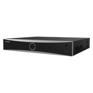 Grabador NVR Hikvision 16 CH gama IP PRO - Resolución máxima 12 Mpx - Ancho de banda 160 Mbps - Detección de movimiento 2.0 - AcuSense | Audio | Soporta 4 discos duros - Reconocimiento facial