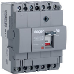 HDA041L - Disjuntor x160 TM 4P-4D 40A 18kA HAGER EAN:3250613136505