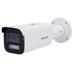 Hikvision Bullet IP Chamber Pro - Résolution 4 mégapixels (2688x1520) - lentille varifocale motorisée 2,8 ~ 12 mm - Lumière hybride 60 m | Détection de mouvement 2.0 - ACUSENSE | Poe + | MicroSD | IP67 | IK10 - Alarmes | Audio | Double microphone dans le tableau